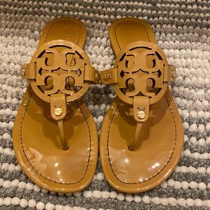 Tan Patent Leather Tory Burch Sandals